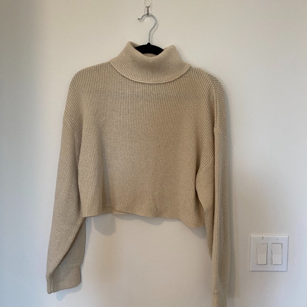 Cream Turtleneck Sweater